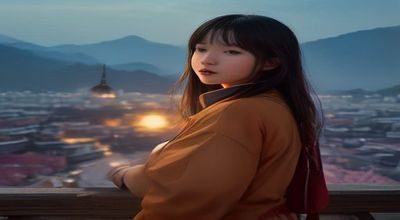 《镜双城》国产奇幻剧剧照——两位男主角着古装对望，背景为宏大仙侠场景，国产耽改剧中制作规模最大的代表作之一